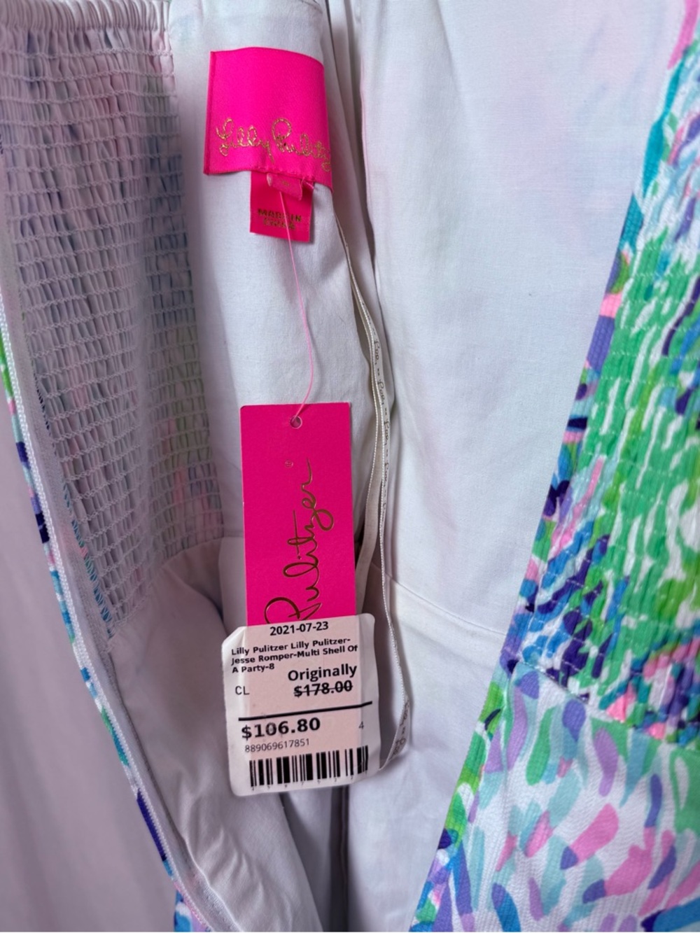 Lilly Pulitzer Jesse Romper Dress Size 8 Shell Of A Party Scallop Lace NWT - Picture 7 of 14